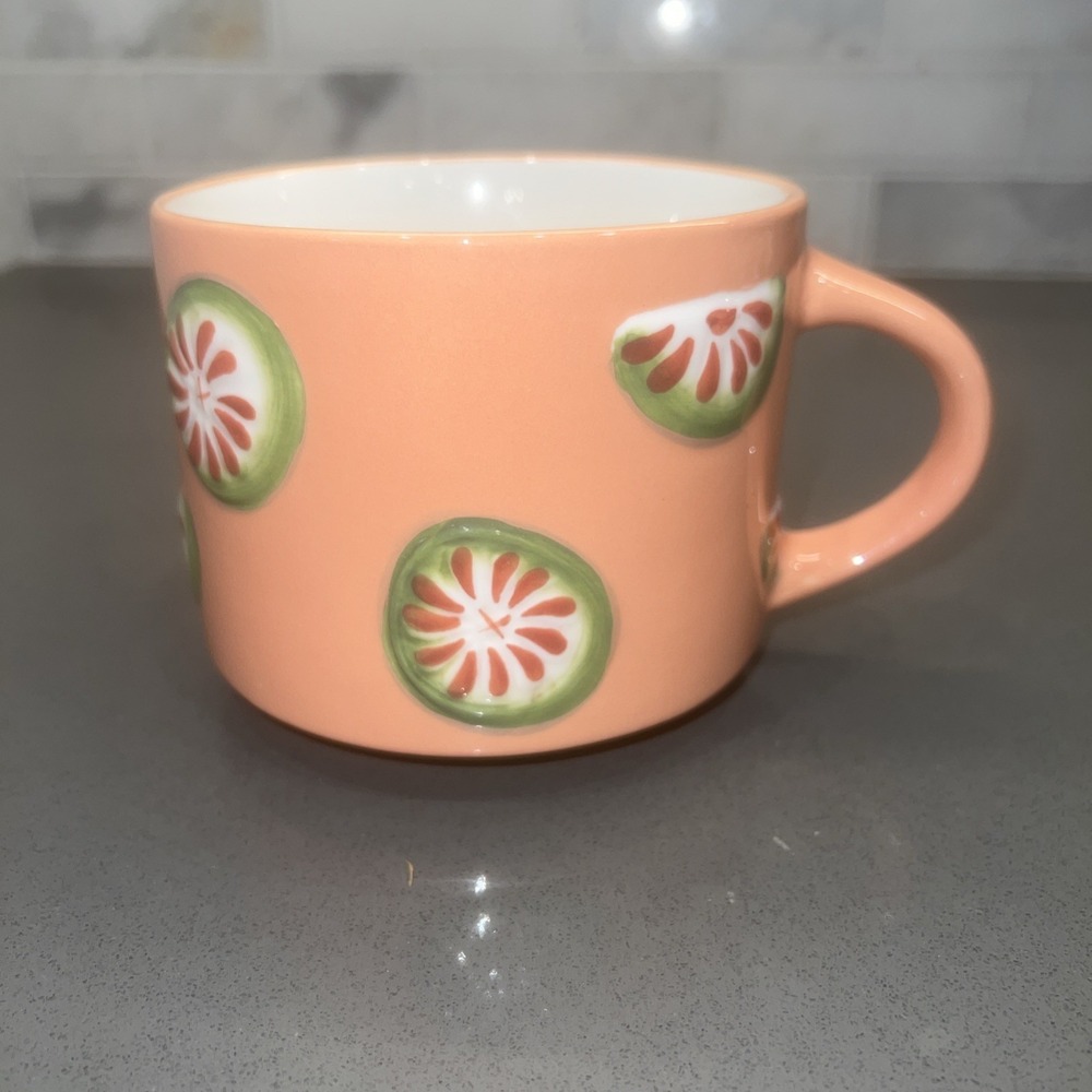 NEW-1 GRAPEFRUIT EMBOSSED FRUIT MUG- 25.5 oz